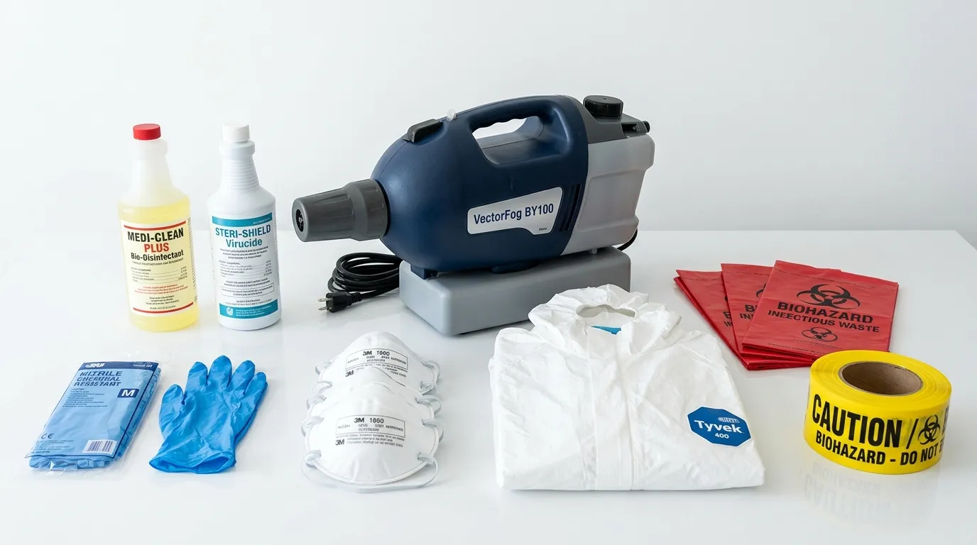 Professional biohazard remediation crew working in Bay Village